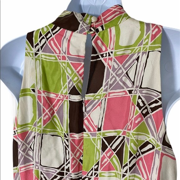 Milly New York Pink and Green Silk Dress - Picture 3 of 6